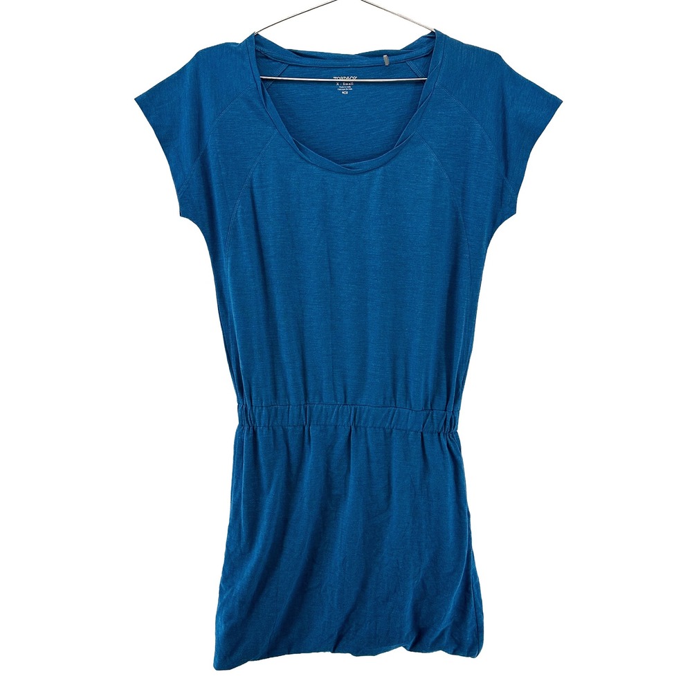 TOAD & CO Organic Cotton Allisa SS Mini Dress • XS • blue gorpcore casual travel